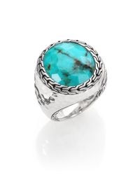 John Hardy | Metallic Palu Turquoise & Sterling Silver Matrix Ring | Lyst