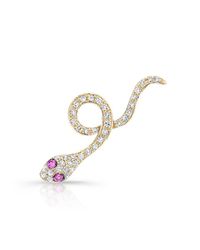 Anne Sisteron | Metallic 14kt Yellow Gold Pink Sapphire Diamond Snake Ear Climber | Lyst