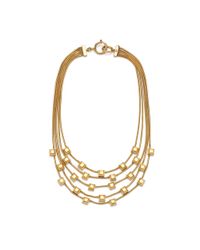 Diane von Furstenberg | Metallic Geometric Cube Multi Row Necklace | Lyst