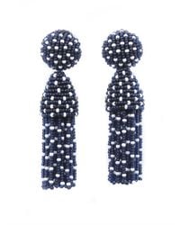 Oscar de la Renta | Blue Short Polka Dot Tassel Earrings | Lyst