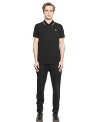 McQ | Black Logo Embroidered Cotton Piqué Polo for Men | Lyst