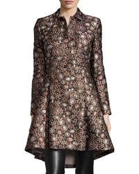 Alice + Olivia - Brown Veronika Shimmery Jacquard Princess Coat - Lyst