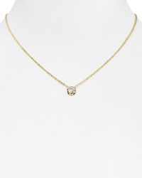 Diane von Furstenberg | Gold Cubic Zirconia Pendant Necklace, 16" | Lyst