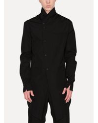Lost & Found - Black High Collar Shirt for Men - Lyst