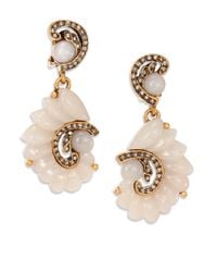 Oscar de la Renta | Pink Swirl Clip-on Drop Earrings | Lyst