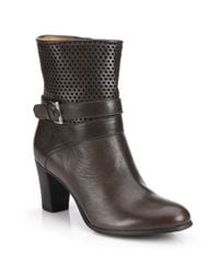 Alberto Fermani | Brown Tilda Perforated Leather Booties | Lyst