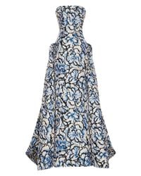 Carolina Herrera | White Floral Printed Ball Gown | Lyst