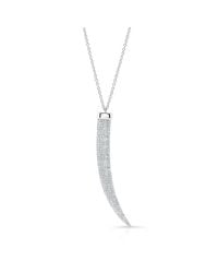 Anne Sisteron | Metallic 14kt White Gold Diamond Tusk Necklace | Lyst