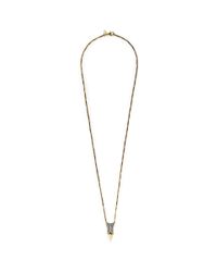 Iosselliani | Metallic Zircon Pavé Brass Arrow Pendant Necklace | Lyst