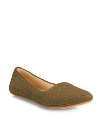 Bottega Veneta | Natural Woven Suede Slip-Ons | Lyst