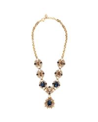 St. John | Metallic 'Ornate' Swarovski Crystal Necklace | Lyst