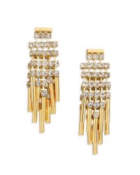 ABS By Allen Schwartz | Metallic Bitter Not Sweet Jewel Fringe Drop Earrings/goldtone | Lyst
