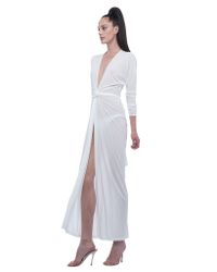 Norma Kamali | White Dolman Front Back Wrap Dress | Lyst