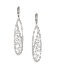 Adriana Orsini | Metallic Pavé Crystal Oval Leverback Drop Earrings | Lyst