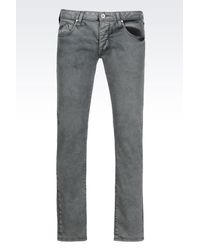 Armani Jeans | Gray Extra Slim Fit 5-pocket Trousers In Stretch Gabardine for Men | Lyst