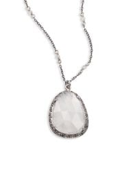 Chan Luu | Metallic Moonstone, Champagne Diamond, Crystal & Sterling Silver Long Pendant Necklace | Lyst