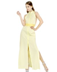 Vionnet | Yellow Silk Tulle Cotton Poplin Long Dress | Lyst