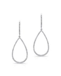 Anne Sisteron - 14kt White Gold Diamond Small Open Pear Shape Earrings - Lyst