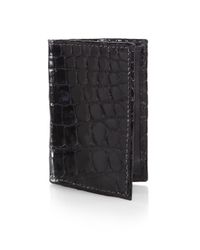 Saks Fifth Avenue | Black Alligator Card Case for Men | Lyst
