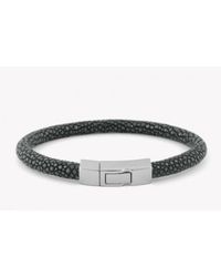 Tateossian - Galuchat Bracelet In Grey Stingray Skin With Silver Clasp for Men - Lyst