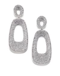 Adriana Orsini | Metallic Pave Crystal Concave Rectangle Drop Earrings | Lyst