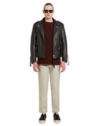 Matthew Miller - Black Leather Biker Jacket for Men - Lyst
