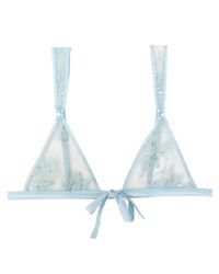 Fleur du Mal | Blue Beaded Lace Triangle Bra | Lyst