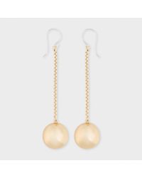 Paul Smith | Metallic Gold Ball Drop Earrings | Lyst
