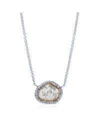 Anne Sisteron - Metallic 14kt White Gold Sliced Diamond Necklace - Lyst