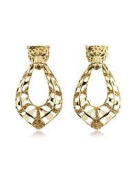 Roberto Cavalli - Metallic Panther Metal Clip On Earrings W/crystals - Lyst