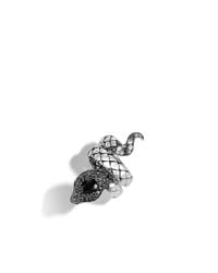 John Hardy | Cobra Coil Ring With Black Chalcedony And Diamonds | Lyst