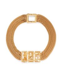 Alexander McQueen | Metallic Framed Poppy Crystal Pendant Curb Chain Necklace | Lyst