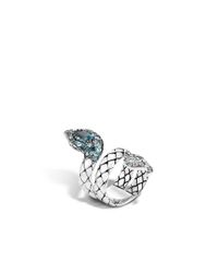 John Hardy | Cobra Coil Ring With London Blue Topaz And Diamonds | Lyst