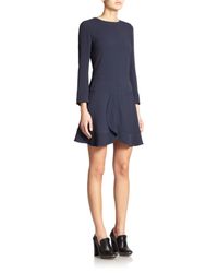 Chloé | Blue Dropped-waist Crepe Dress | Lyst