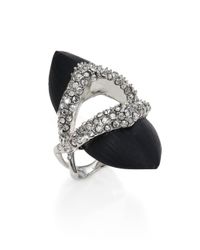 Alexis Bittar | Black Deco Lucite & Crystal Shield Ring | Lyst