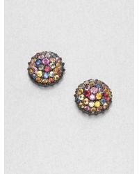 M.c.l Matthew Campbell Laurenza | Multicolored Sapphire & Sterling Silver Button Earrings | Lyst