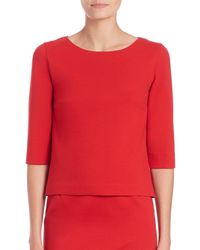 Akris Punto | Red Mesh-peplum Top | Lyst