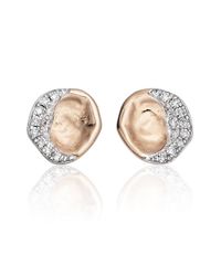 Monica Vinader | Metallic Riva Diamond Shore Stud Earring | Lyst