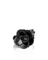 Oscar de la Renta | Black Resin Flower Bracelet | Lyst