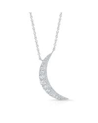 Anne Sisteron | Metallic 14kt White Gold Diamond Luna Necklace | Lyst