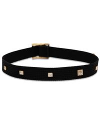 SHAY - Black Baguette Grosgrain Choker Necklace - Lyst