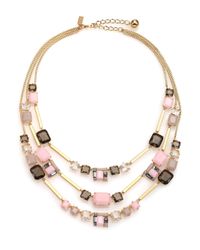 kate spade new york | Metallic Neapolitan Cluster Triple-strand Necklace | Lyst
