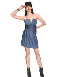 DIESEL | Blue Tencel Light Wash Fluid Denim Dress | Lyst