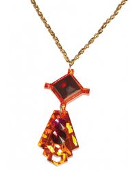 Matthew Williamson | Brown Orange Geometric Pendant Necklace | Lyst