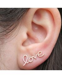 Anne Sisteron - Metallic 14kt Rose Gold Diamond Love Ear Cuff - Lyst