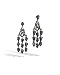 John Hardy | Classic Chain Chandelier With Black Ruthenium Earrings | Lyst