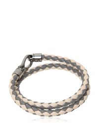 Tod's | Gray My Colors Double Wrap Leather Bracelet | Lyst