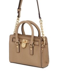 MICHAEL Michael Kors | Natural Mini Hamilton Saffiano Leather Bag | Lyst