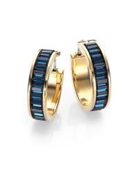 Michael Kors | Blue Brilliance Statement Montana Baguette Hoop Earrings/0.9 | Lyst