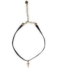 Pixie Market - Black Velvet Cross Choker - Lyst
